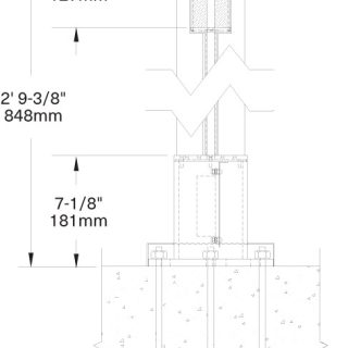 Bollard_Tri-Fin_Tall Drawing